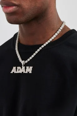 Iced Baguette Centre Letter Pendant - 22mm