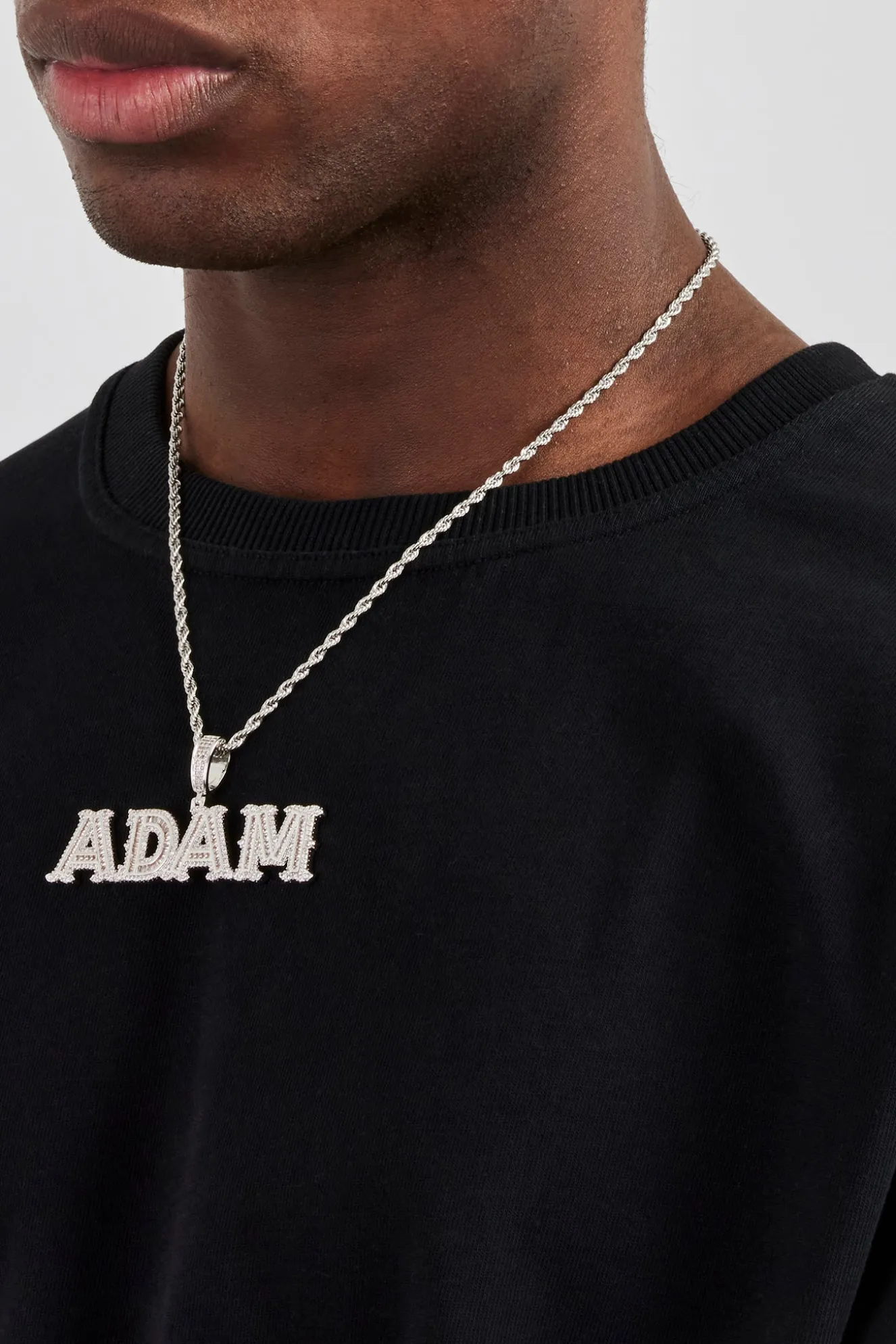 Iced Baguette Centre Letter Pendant - 22mm