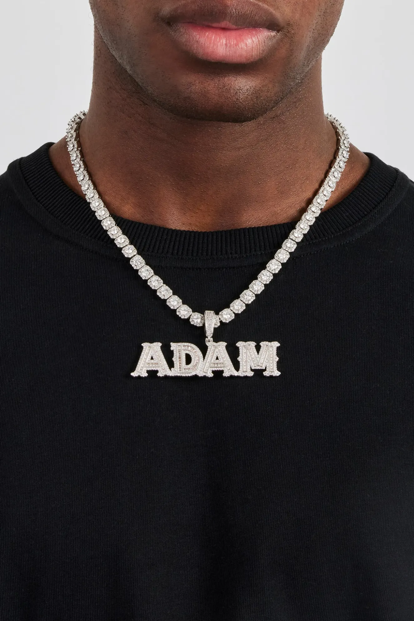Iced Baguette Centre Letter Pendant - 22mm