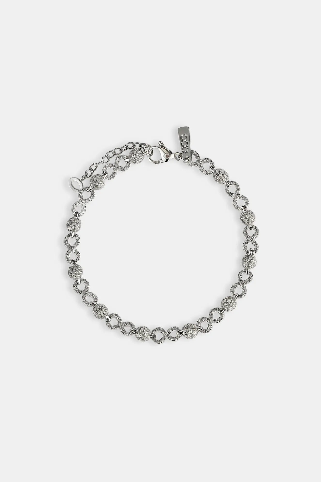 Iced Ball & Infinity Link Bracelet - 6mm