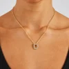 Iced Balloon Letter Necklace - 20mm - Gold