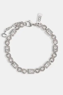 Iced Clear Baguette Stone Infinity Link Bracelet - 6mm