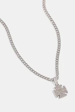 Iced Cross Motif Cuban Necklace - 10mm