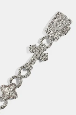 Iced Cross & Motif Infinity Bracelet - 10mm