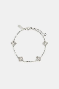 Iced Cross Motif Rolo Bracelet - 8mm