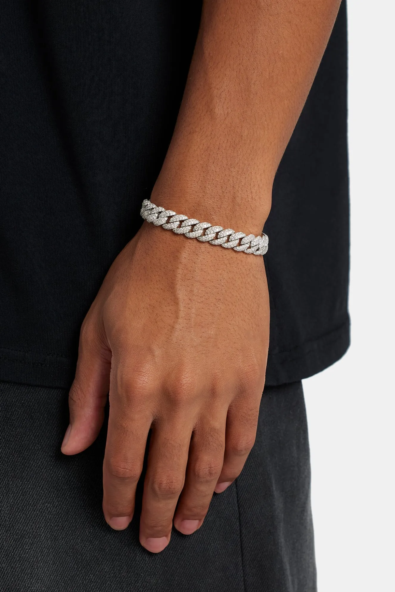 Iced Cuban Bracelet - 8mm - White