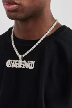 Iced Gothic Font Letter Pendant - 25mm