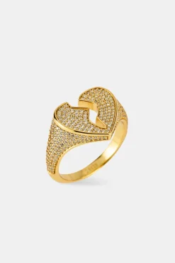 Iced Heartbreak Ring - 15mm - Gold