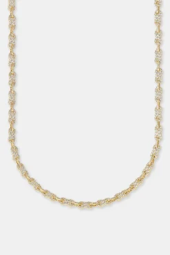 Iced Infinity Link Chain - Gold - 6mm