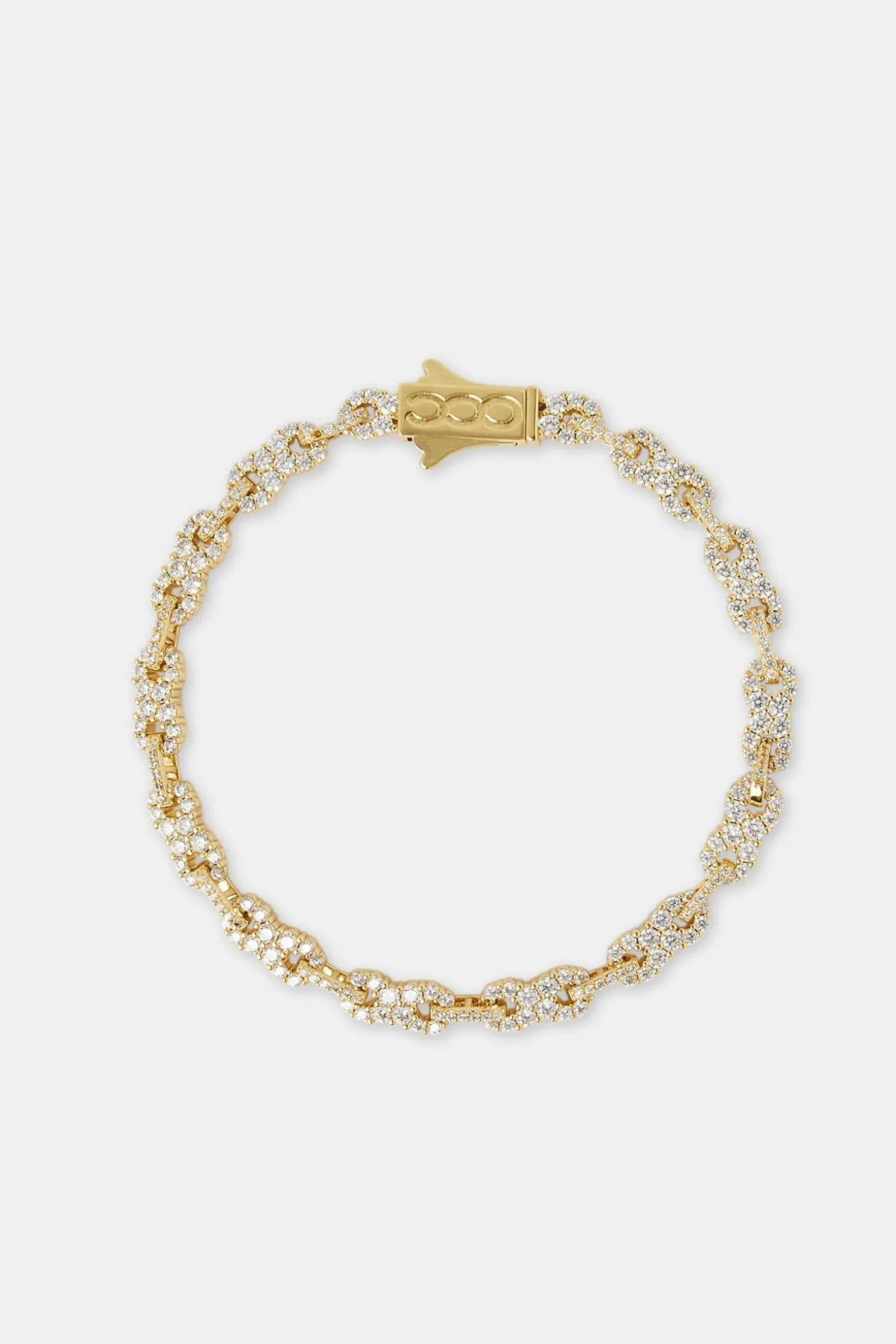 Iced Infinity Link 6mm Bracelet - Gold