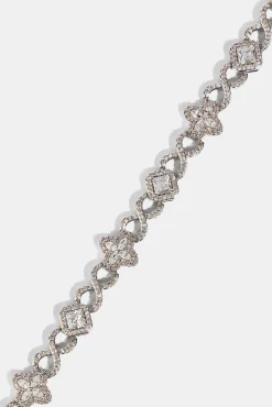 Iced Infinity & Motif Bracelet - 6mm - White