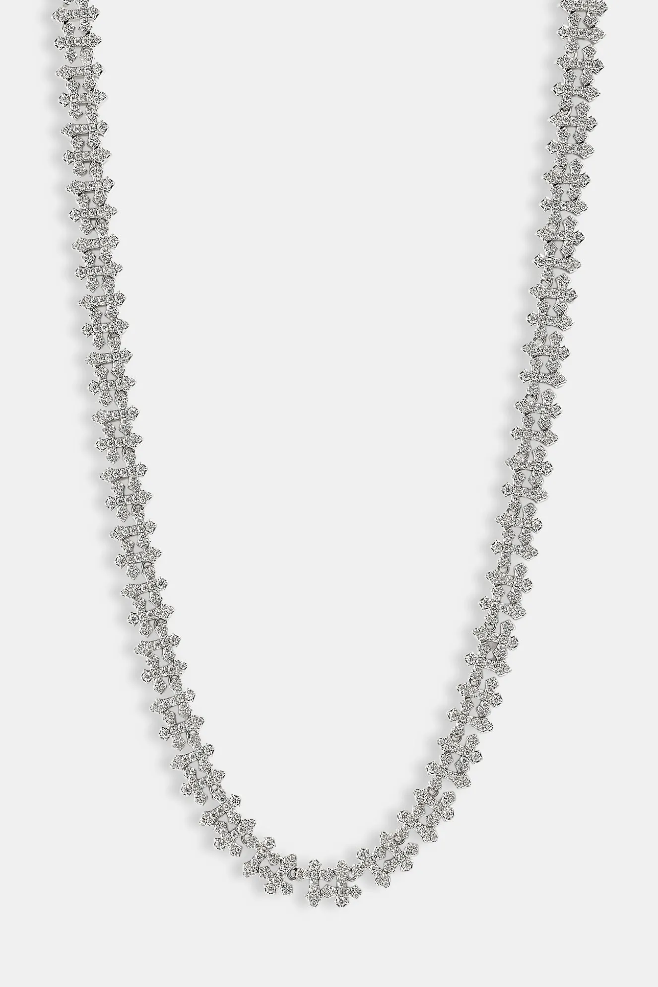 Iced Micro Cross Chain - 10mm - White