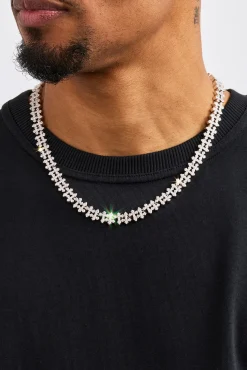 Iced Micro Cross Chain - 10mm - White