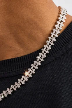 Iced Micro Cross Chain - 10mm - White
