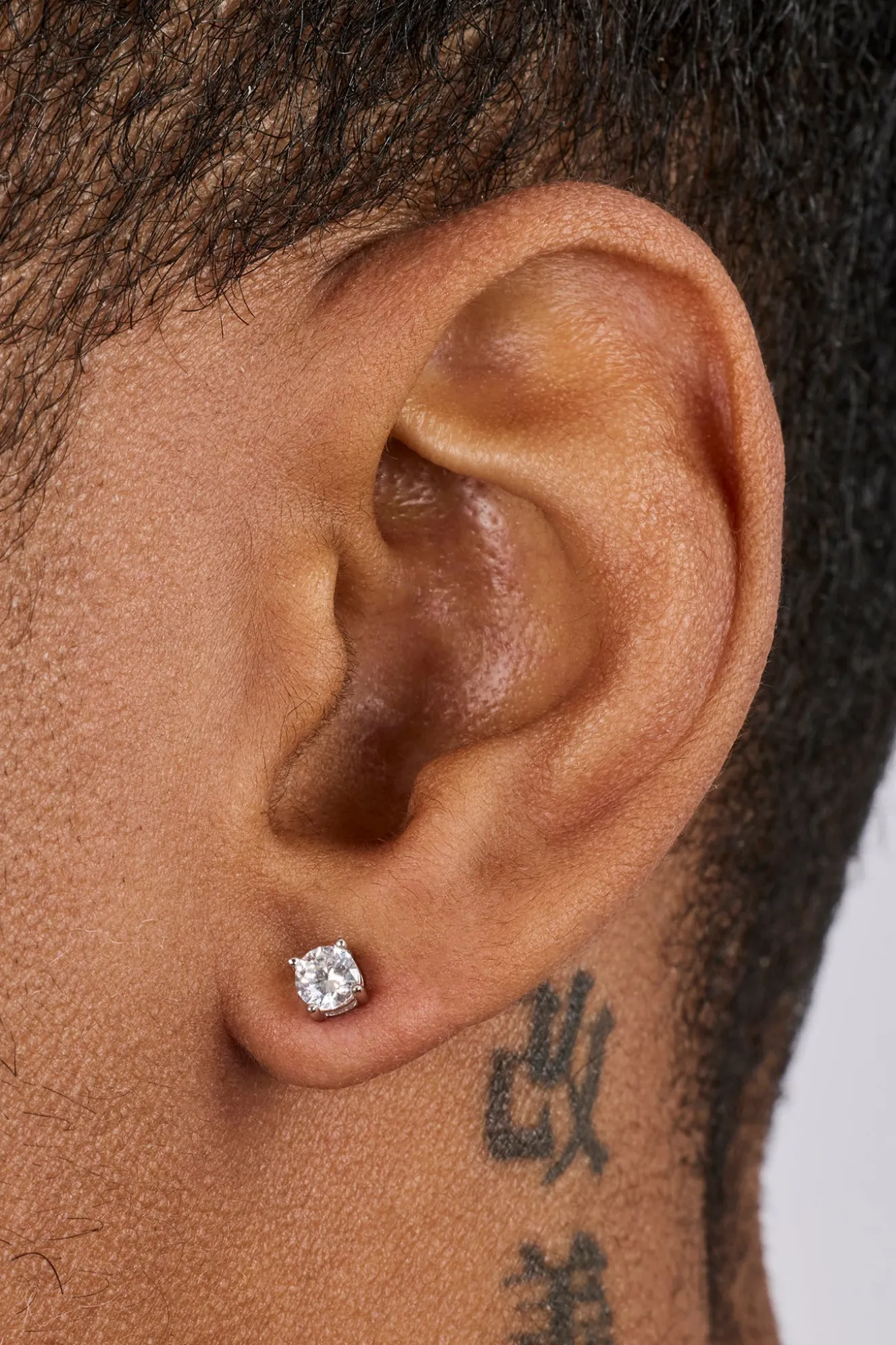 Iced Micro Round Stud Earrings - 4mm