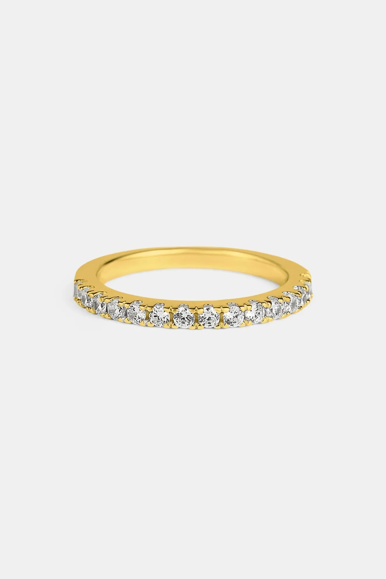 Iced Micro Tennis Ring - 2mm - Gold