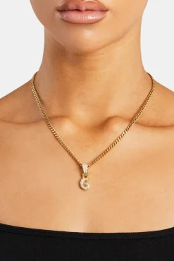 Iced Mini Bubble Pendant & Micro Cuban Chain - Gold