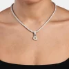 Iced Mini Bubble Pendant & Tennis Chain - White 3mm