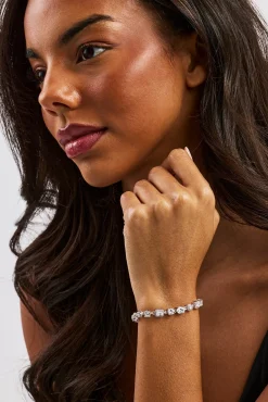 Iced Mixed Shape Bracelet - 5mm - White