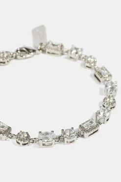 Iced Mixed Shape Bracelet - 5mm - White
