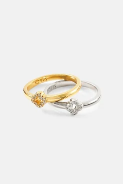 Iced Motif Outline Band Ring - 6mm