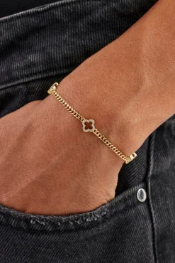Iced Motif Outline Micro Cuban Bracelet - 2.5mm