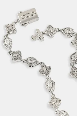Iced Motif & Pear Gemstone Bracelet - 6mm