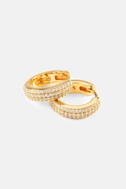 Iced Pave Chunky Hoops - 15mm