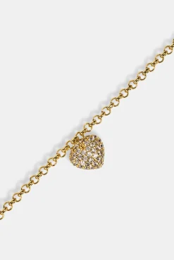 Iced Pave Heart Micro Bracelet - 6mm - Gold