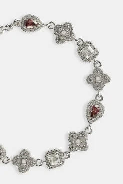 Iced Pink Multi Gemstone Cuban Bracelet - 3mm