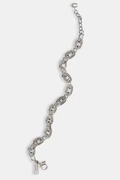 Iced & Polished Link Bracelet - 6mm - White