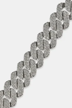Iced Prong Cuban Bracelet - 14mm - White