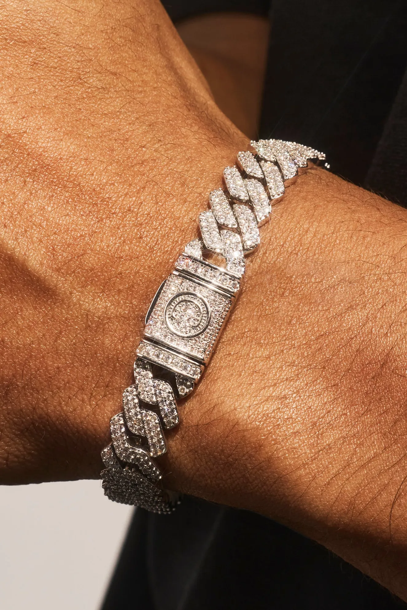 Iced Prong Cuban Bracelet - 10mm - White