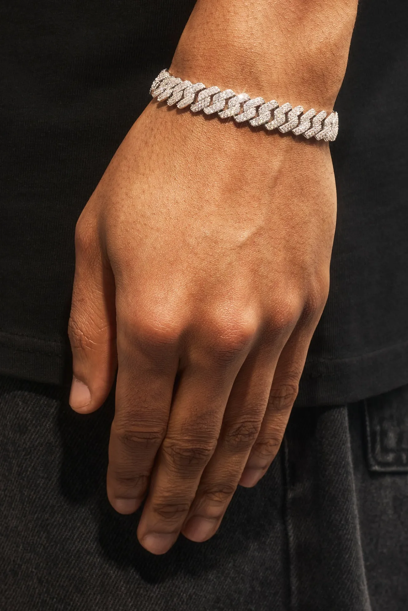 Iced Prong Cuban Bracelet - 10mm - White