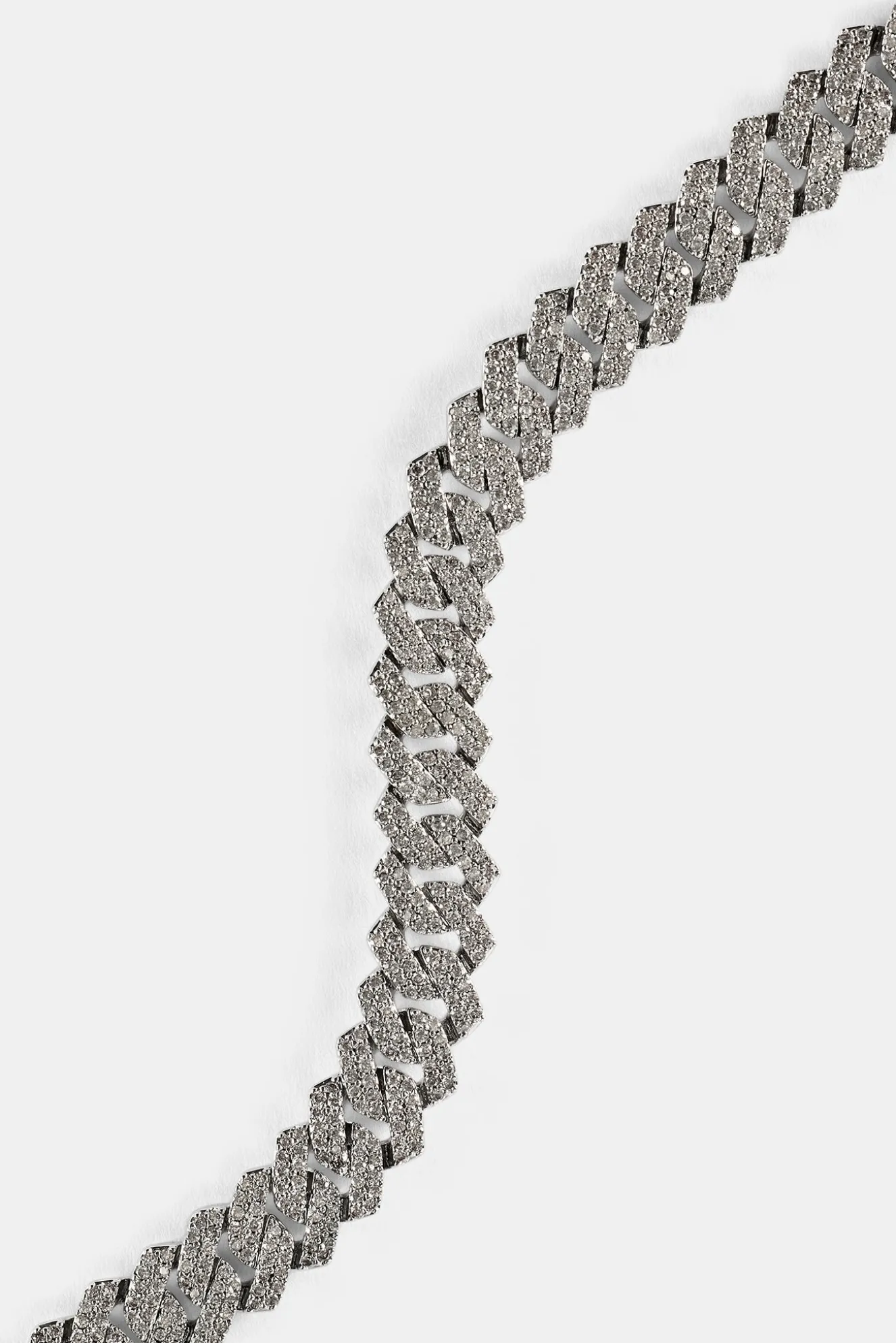 Iced Prong Cuban Chain - 10mm - White