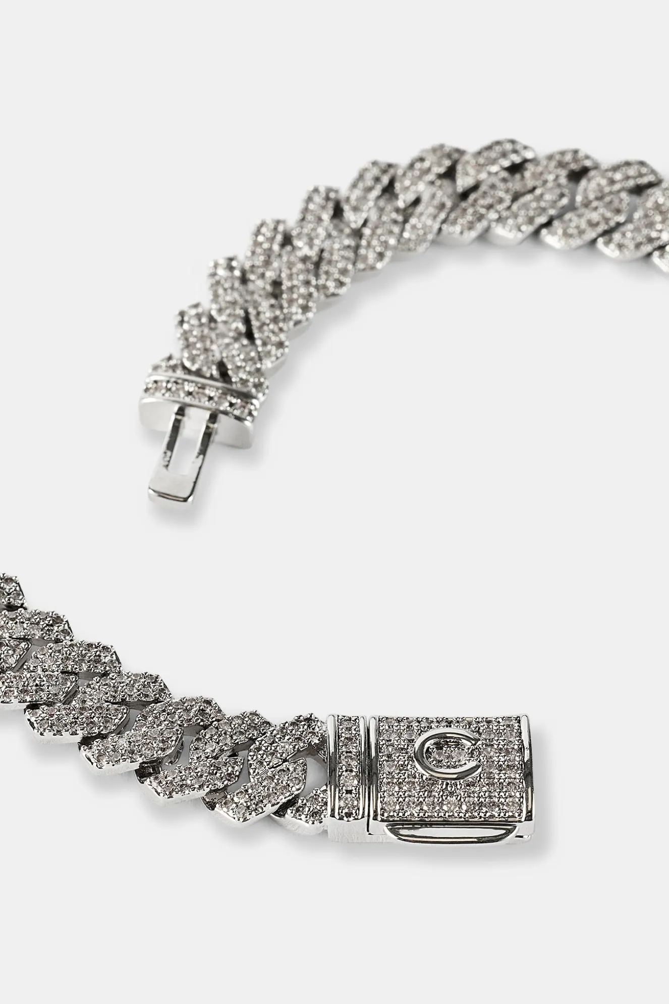 Iced Prong Cuban Chain - 10mm - White