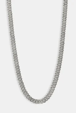 Iced Prong Cuban Chain - 10mm - White