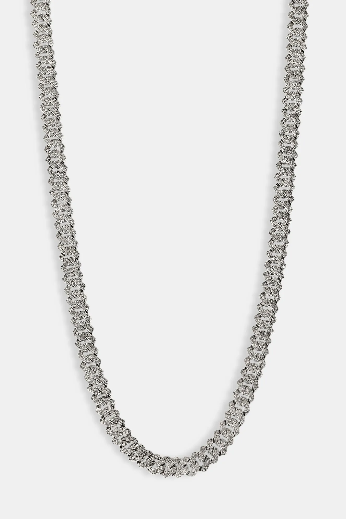 Iced Prong Cuban Chain - 10mm - White