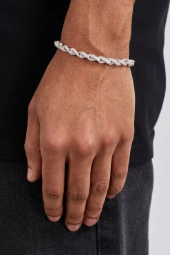 Iced Rope Bracelet - 6mm - White
