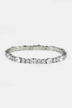 Iced Round & Oval Stone Tennis Bracelet - 6mm
