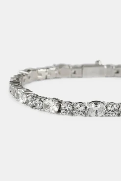 Iced Round & Oval Stone Tennis Bracelet - 6mm