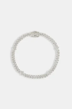 Iced Star Cross Cuban Bracelet - 5mm