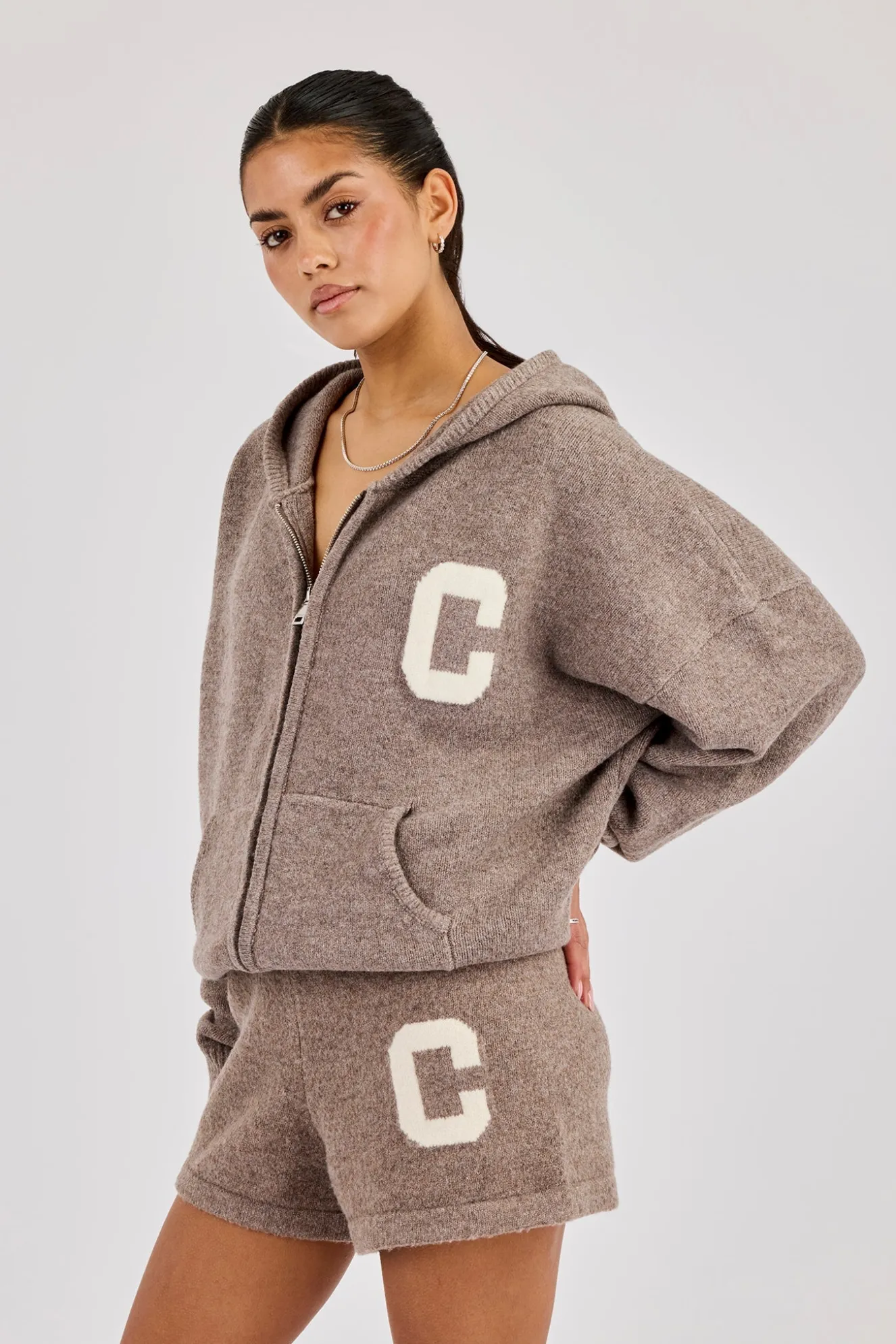 Knitted C Short - Taupe