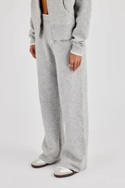 Knitted Jogger With Contrast Tipping - Grey