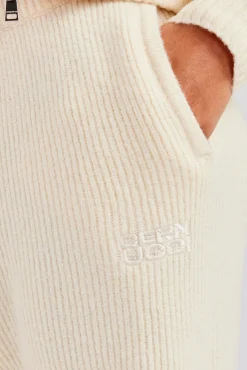 Knitted Straight Leg Trouser - Oatmeal