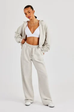 Ladies Wide Leg Jogger - Ash Grey