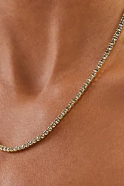 Light Green Micro Tennis Chain - 2.5mm - Gold