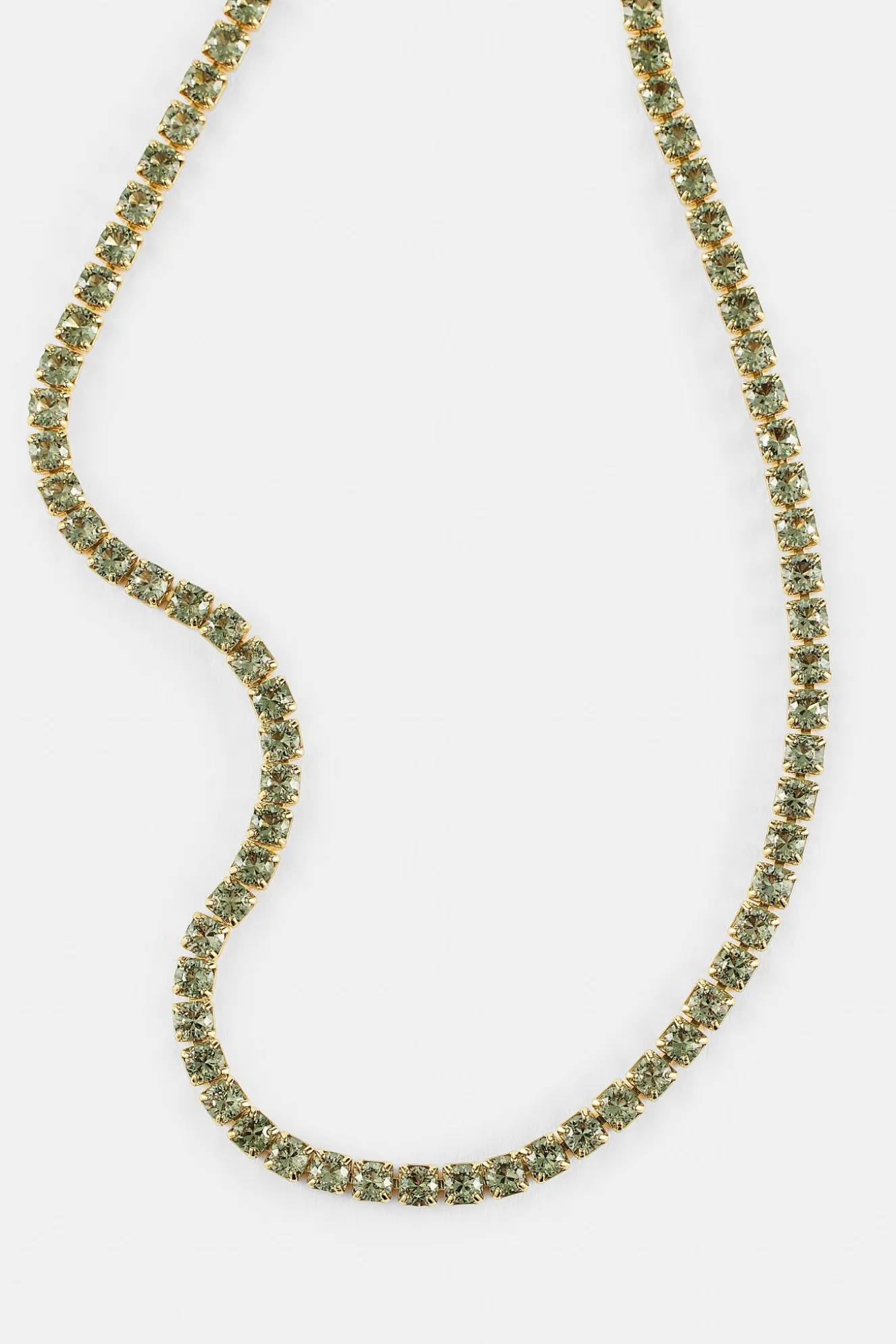 Light Green Micro Tennis Chain - 2.5mm - Gold