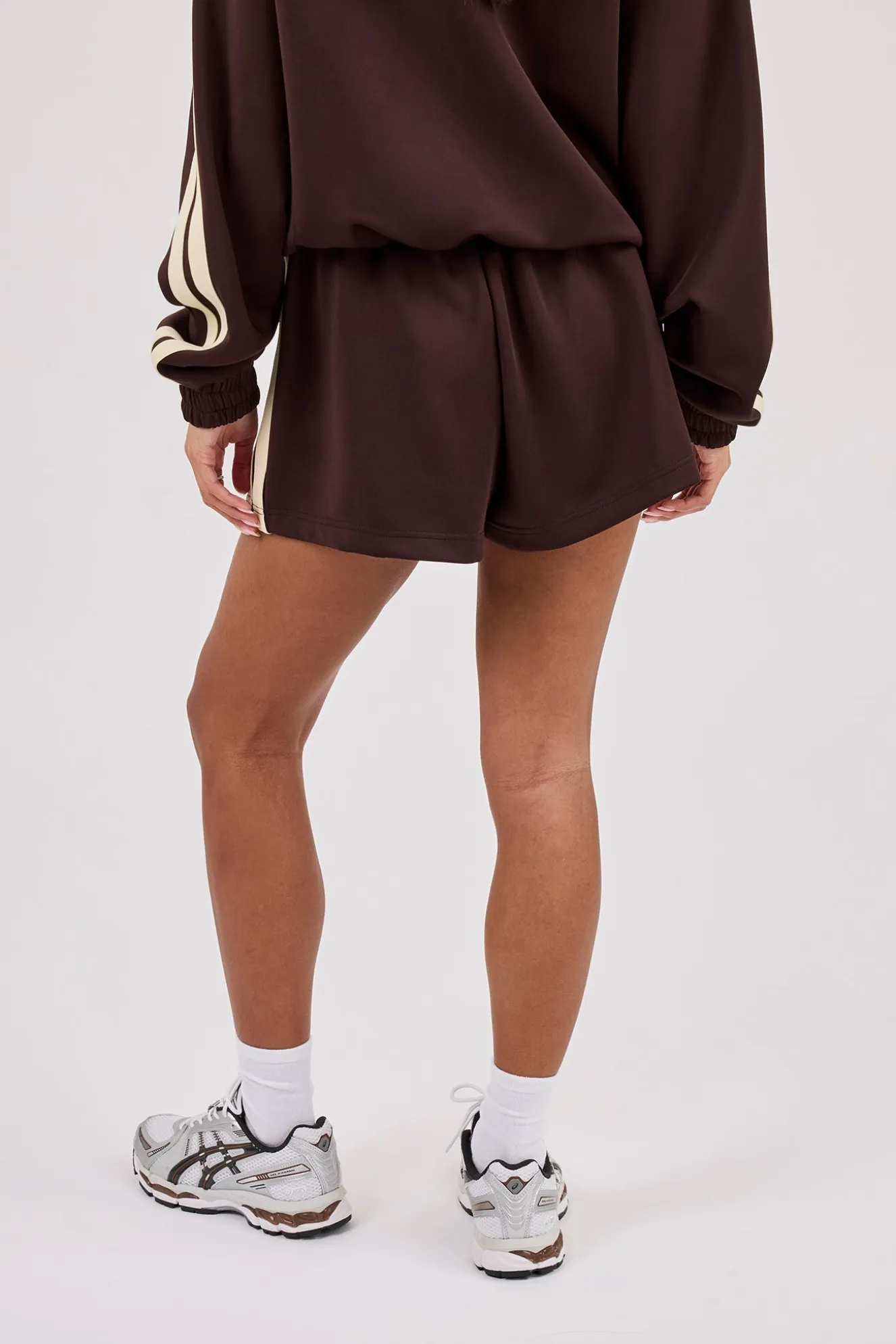 Logo Embroidered Taping Short - Chocolate