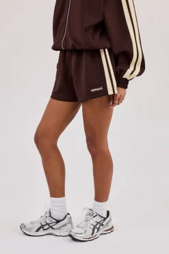 Logo Embroidered Taping Short - Chocolate